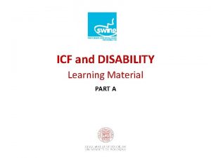ICF and DISABILITY Learning Material PART A Brainstorming