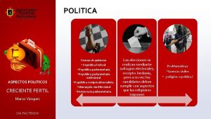 POLITICA ASPECTOS POLITICOS Formas de gobierno Republica Federal