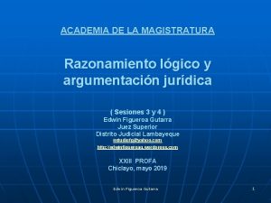 ACADEMIA DE LA MAGISTRATURA Razonamiento lgico y argumentacin