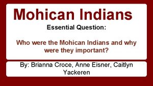 Mohican tribe shelter