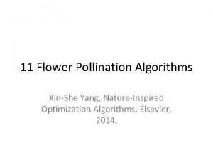 11 Flower Pollination Algorithms XinShe Yang NatureInspired Optimization