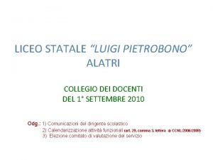 Liceo pietrobono'' alatri docenti