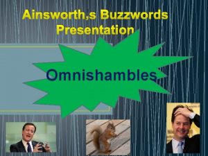 Ainsworths Buzzwords Presentation Omnishambles Meanings Definition something that