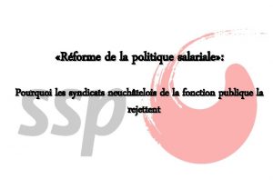 Rforme de la politique salariale Pourquoi les syndicats