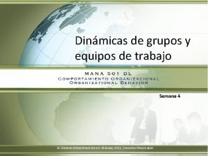 Dinmicas de grupos y equipos de trabajo Semana