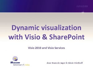 23022011 Dynamic visualization with Visio Share Point Visio