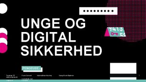 UNGE OG DIGITAL SIKKERHED Pengeuge 20 www pengeuge