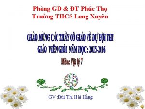 Phng GD T Phc Th Trng THCS Long