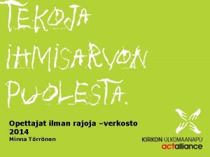 Opettajat ilman rajoja