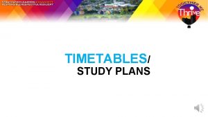 Study leave timetable