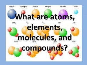 What are atoms elements molecules and compounds Atoms
