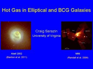 Hot Gas in Elliptical and BCG Galaxies Craig