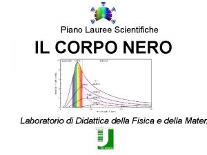 Piano Lauree Scientifiche IL CORPO NERO Laboratorio di