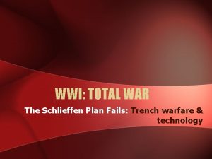 WWI TOTAL WAR The Schlieffen Plan Fails Trench