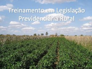 Treinamento em Legislao Previdenciria Rural Segurado Especial FATO