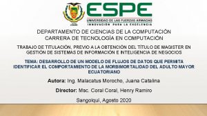 DEPARTAMENTO DE CIENCIAS DE LA COMPUTACIN CARRERA DE