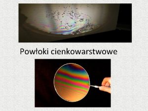 Powoki cienkowarstwowe Wstp Powody zastosowania powok znaczne straty