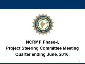 NCRMP PhaseI Project Steering Committee Meeting Quarter ending