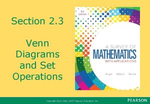 Section 2 3 Venn Diagrams and Set Operations