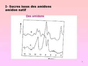 I Sucres issus des amidon natif Des amidons