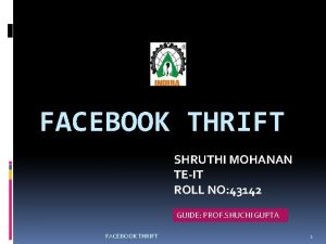 FACEBOOK THRIFT SHRUTHI MOHANAN TEIT ROLL NO 43142