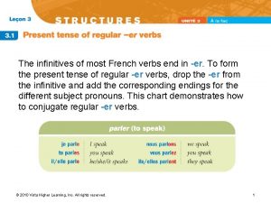 The infinitives of most French verbs end in