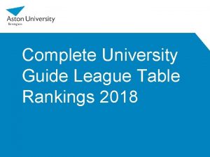 Complete university guide 2018