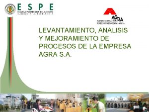 LEVANTAMIENTO ANALISIS Y MEJORAMIENTO DE PROCESOS DE LA