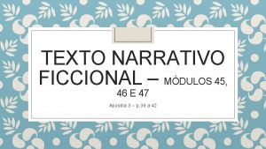 Texto narrativo ficcional