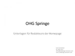 OHG Springe Unterlagen fr Redakteure der Homepage Sven