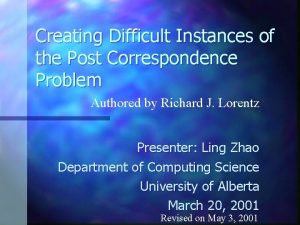 Creating Difficult Instances of the Post Correspondence Problem