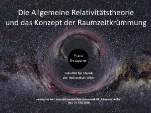 Die Allgemeine Relativittstheorie und das Konzept der Raumzeitkrmmung