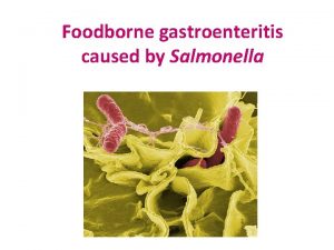 Foodborne gastroenteritis caused by Salmonella Food poisoning by