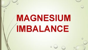 Magnesium overdose