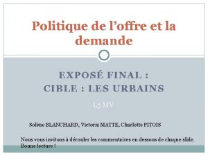 Politique de loffre et la demande EXPOS FINAL