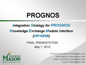 PROGNOS Integration Strategy for PROGNOS Knowledge Exchange Module