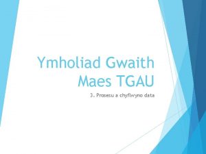 Ymholiad Gwaith Maes TGAU 3 Prosesu a chyflwyno