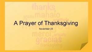November 25 prayer