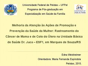 Universidade Federal de Pelotas UFPel Programa de Psgraduao
