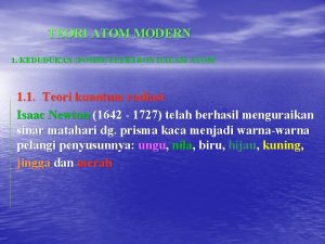 TEORI ATOM MODERN 1 KEDUDUKAN POSISI ELEKTRON DALAM