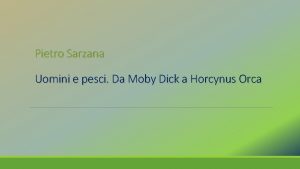 Pietro Sarzana Uomini e pesci Da Moby Dick