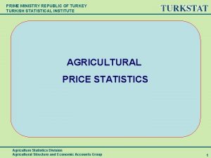 PRIME MINISTRY REPUBLIC OF TURKEY TURKISH STATISTICAL INSTITUTE