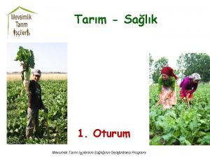 Tarm Salk 1 Oturum Mevsimlik Tarm ilerinin Salnn