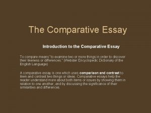 Comparison essay block method Comparison essay block method