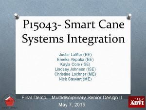 P 15043 Smart Cane Systems Integration Justin La