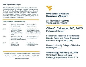 Wvu department of surgery