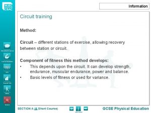 Circuit training diagram