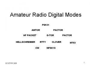 Amateur Radio Digital Modes PSK 31 AMTOR PACTOR