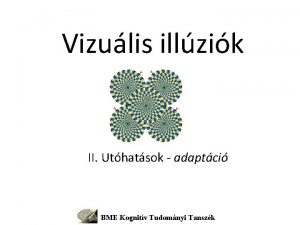 Vizulis illzik II Uthatsok adaptci BME Kognitv Tudomnyi