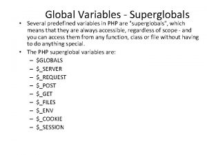 Php global variable
